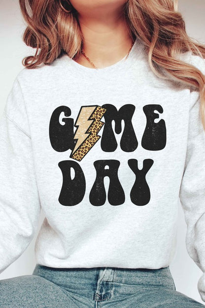 LEOPARD LIGHTNING GAME DAY GRAPHIC SWEATSHIRT