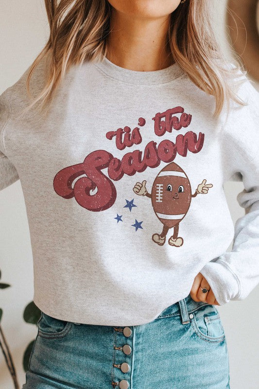 TIS' THE SEASON FOOTBALL GRAPHIC SWEATSHIRT