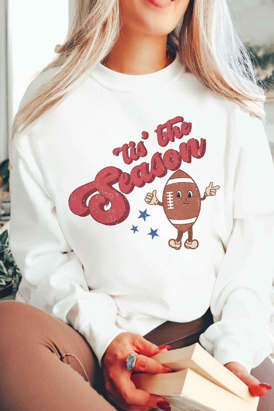 TIS' THE SEASON FOOTBALL GRAPHIC SWEATSHIRT