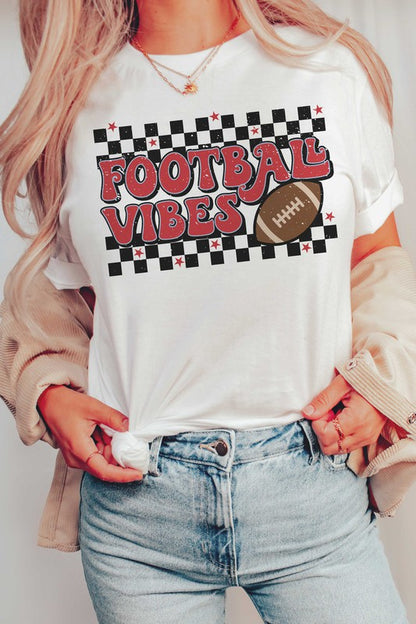 CHECKER FOOTBALL VIBES GRAPHIC TEE