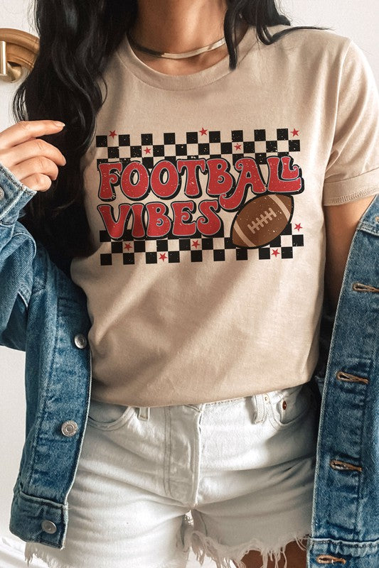 CHECKER FOOTBALL VIBES GRAPHIC TEE