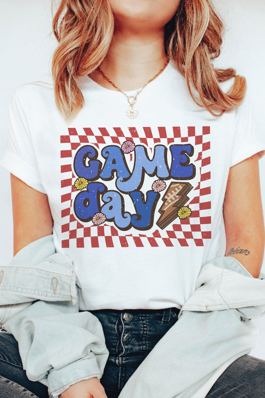 RETRO CHECKER GAME DAY GRAPHIC TEE