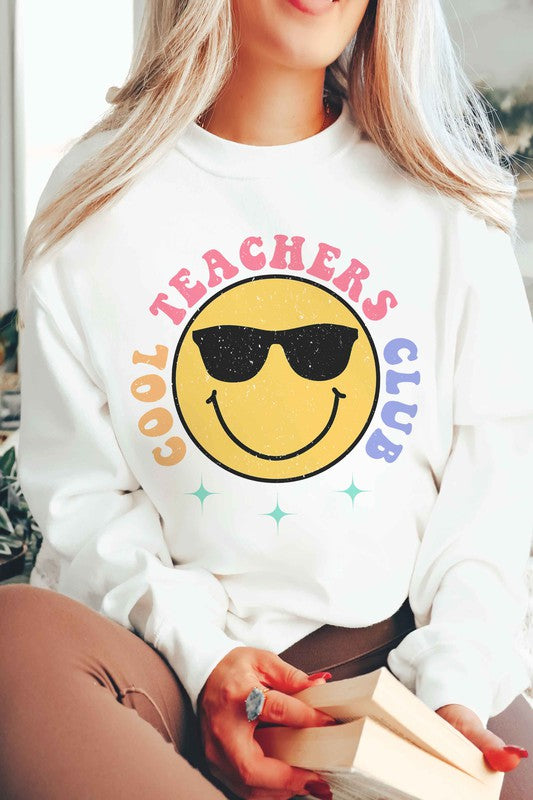 COOL TEACHERS CLUB HAPPY FACE Graphic Sweatshirt