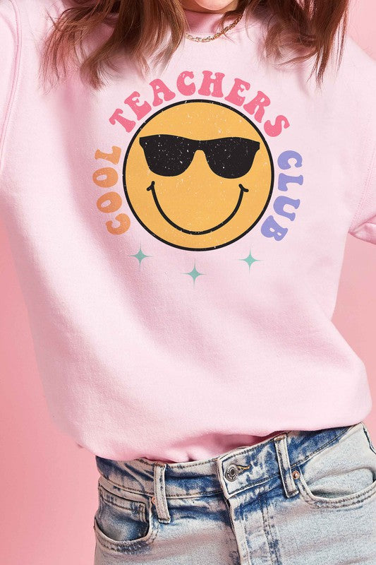 COOL TEACHERS CLUB HAPPY FACE Graphic Sweatshirt