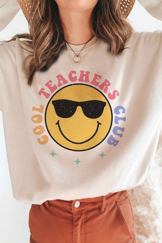 COOL TEACHERS CLUB HAPPY FACE Graphic Sweatshirt