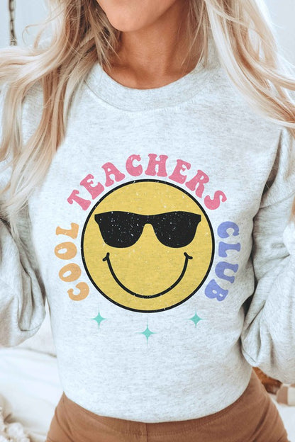 COOL TEACHERS CLUB HAPPY FACE Graphic Sweatshirt