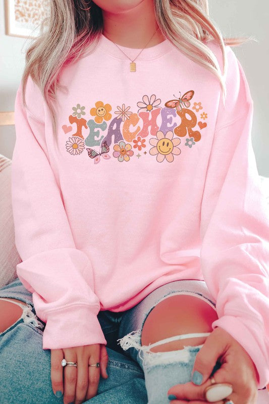 FLORAL TEACHER Graphic Sweatshirt