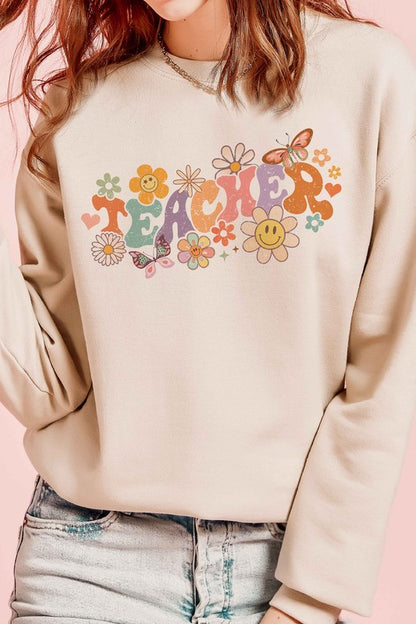 FLORAL TEACHER Graphic Sweatshirt