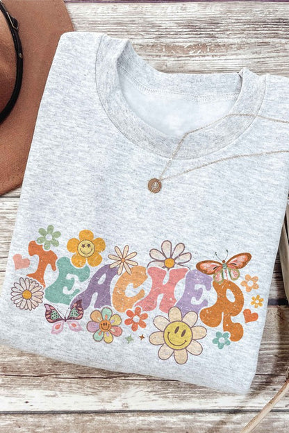 FLORAL TEACHER Graphic Sweatshirt