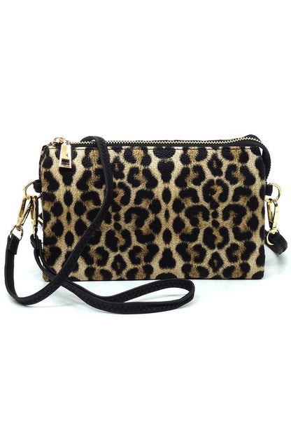 Leopard Cow Flower Crossbody Bag Clutch Wristlet