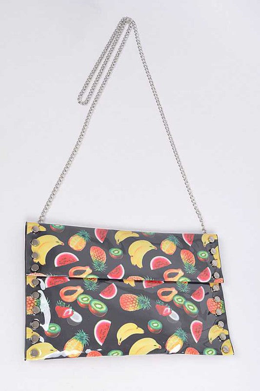 Mix Fruit Print Iconic Envelope Clutch Bag