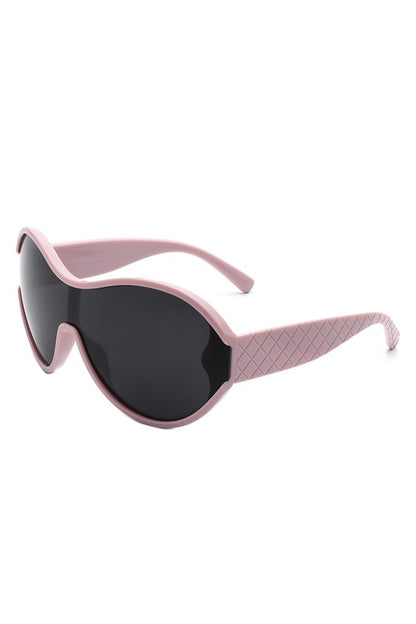 Oversize Oval Retro Curved Round Sunglasses