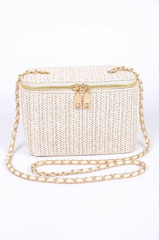 Straw Cosmetic Box Swing Bag