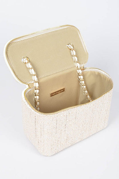 Straw Cosmetic Box Swing Bag