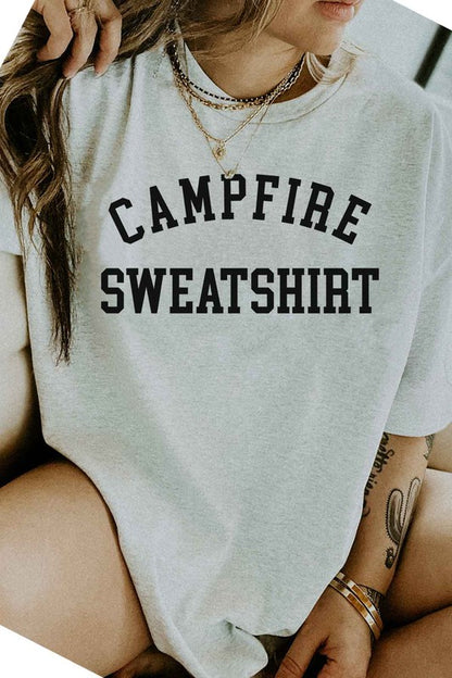 CAMPFIRE SWEATSHIRT GRAPHIC PLUS SIZE TEE