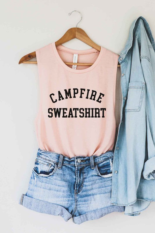 CAMPFIRE SWEATSHIRT GRAPHIC MUSCLE TANK