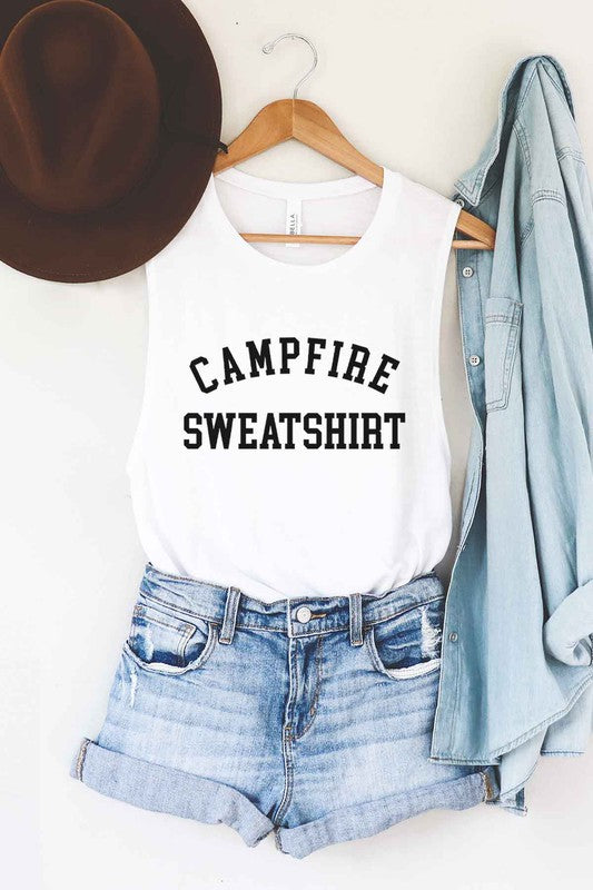 CAMPFIRE SWEATSHIRT GRAPHIC MUSCLE TANK