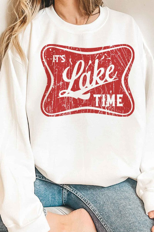 ITS LAKE TIME PLUS SIZE SWEATSHIRT