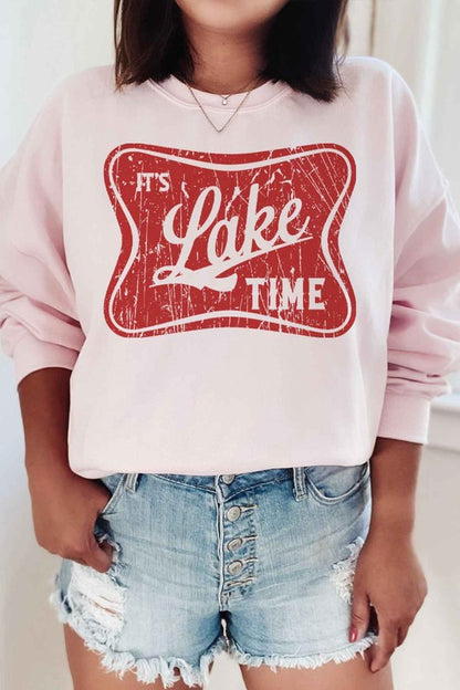 ITS LAKE TIME PLUS SIZE SWEATSHIRT