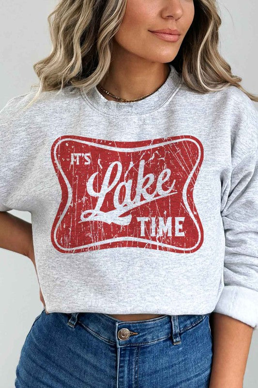 ITS LAKE TIME PLUS SIZE SWEATSHIRT