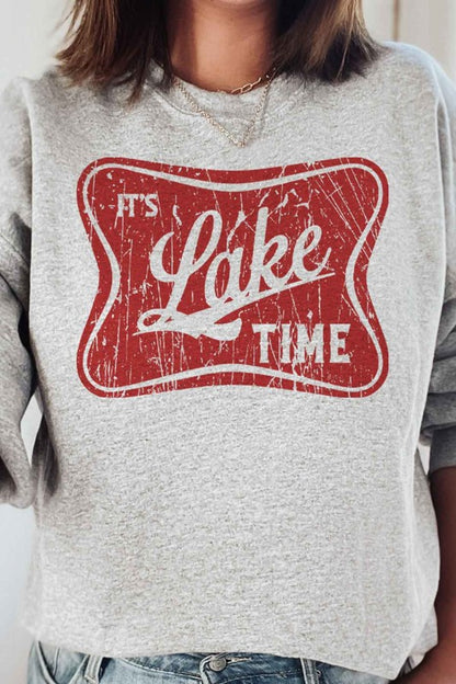 ITS LAKE TIME PLUS SIZE SWEATSHIRT