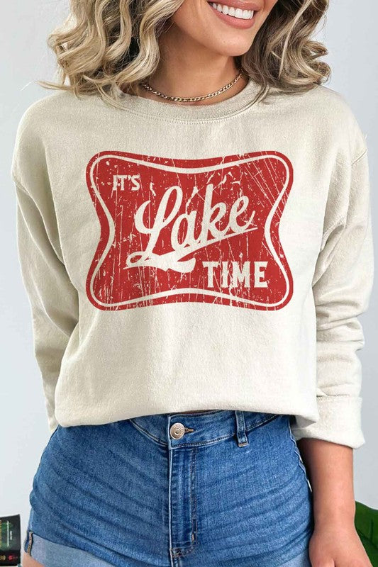 ITS LAKE TIME PLUS SIZE SWEATSHIRT