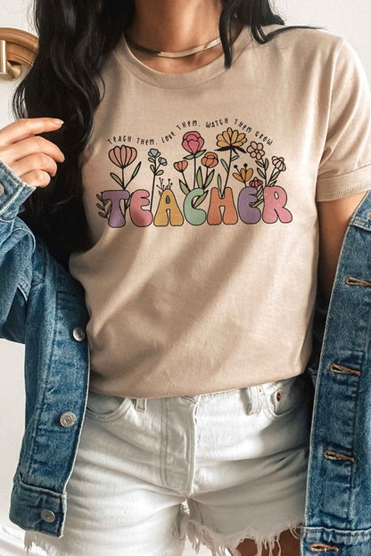 FLORAL TEACHER GRAPHIC TEE