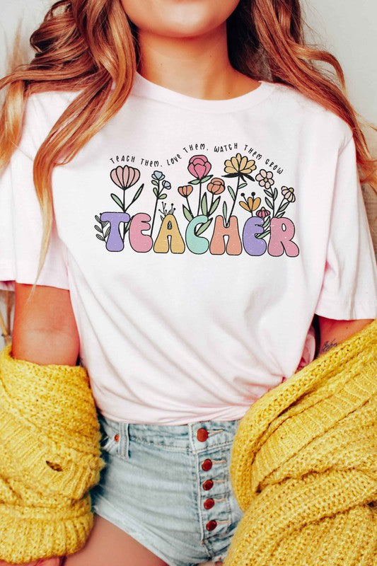 FLORAL TEACHER GRAPHIC TEE