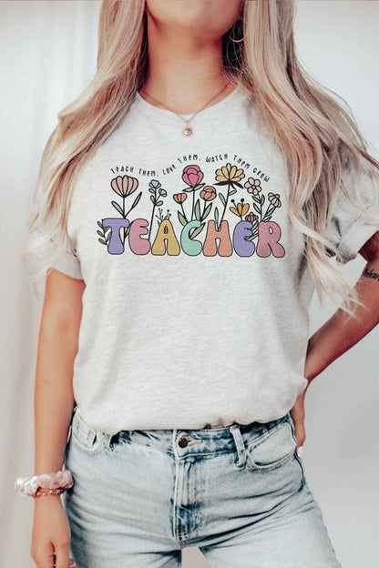 FLORAL TEACHER GRAPHIC TEE