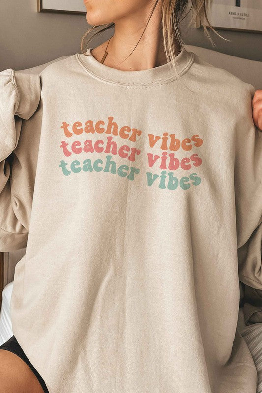 TEACHER VIBES Graphic Sweatshirt