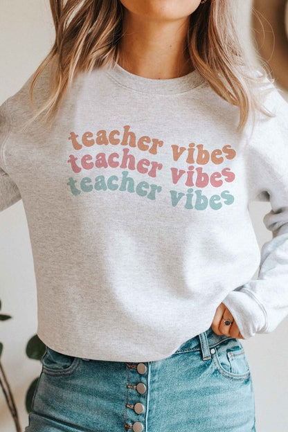 TEACHER VIBES Graphic Sweatshirt