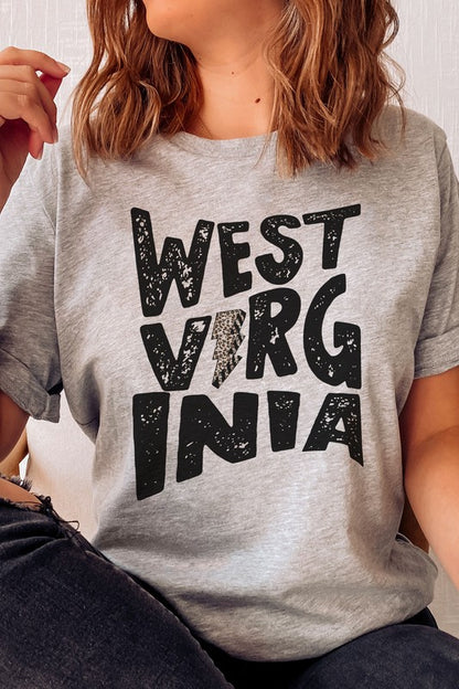 WEST VIRGINIA LEOPARD LIGHTNING GRAPHIC TEE