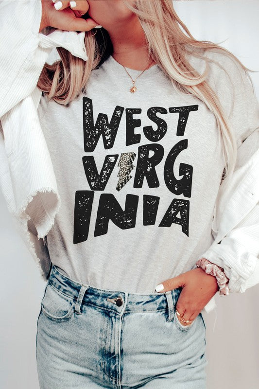 WEST VIRGINIA LEOPARD LIGHTNING GRAPHIC TEE