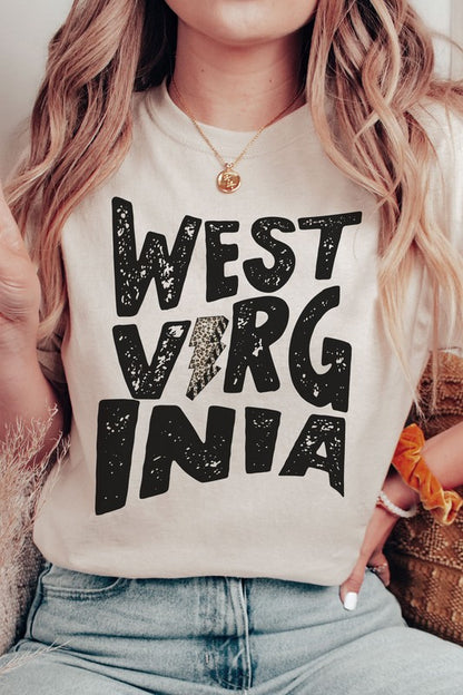 WEST VIRGINIA LEOPARD LIGHTNING GRAPHIC TEE