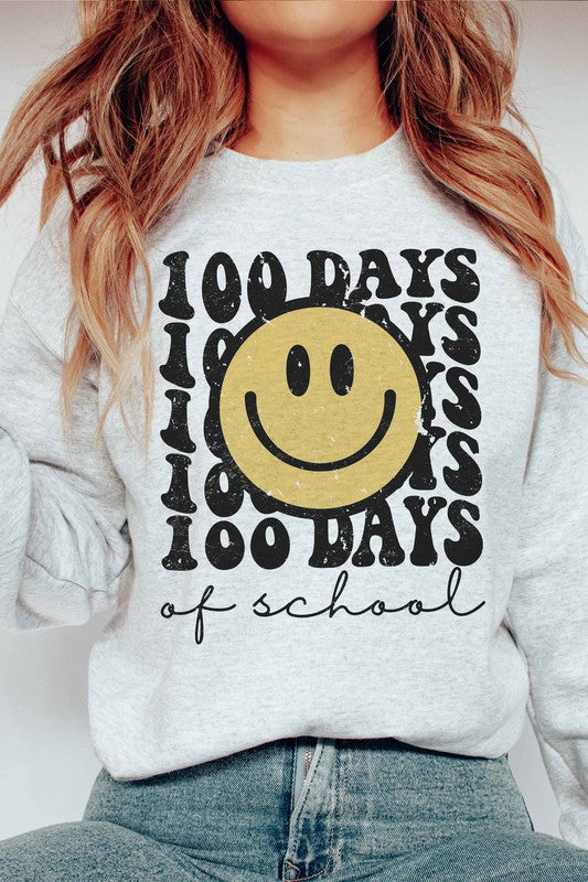 100 DAYS OF SCHOOL HAPPY FACE Graphic Sweatshirt