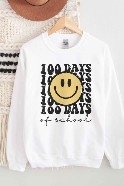 100 DAYS OF SCHOOL HAPPY FACE Graphic Sweatshirt