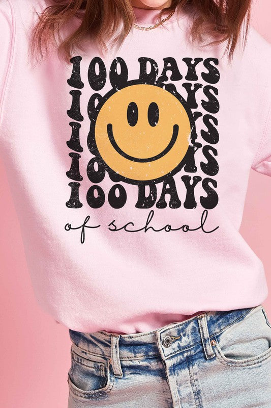 100 DAYS OF SCHOOL HAPPY FACE Graphic Sweatshirt