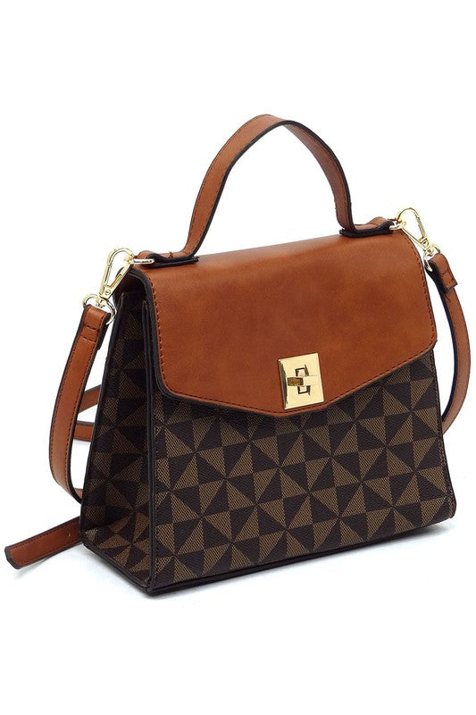 PM Monogram Twist Lock Flap Satchel