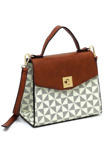 PM Monogram Twist Lock Flap Satchel