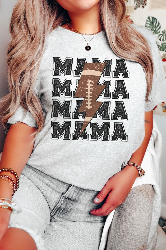 FOOTBALL LIGHTNING MAMA REPEAT GRAPHIC TEE