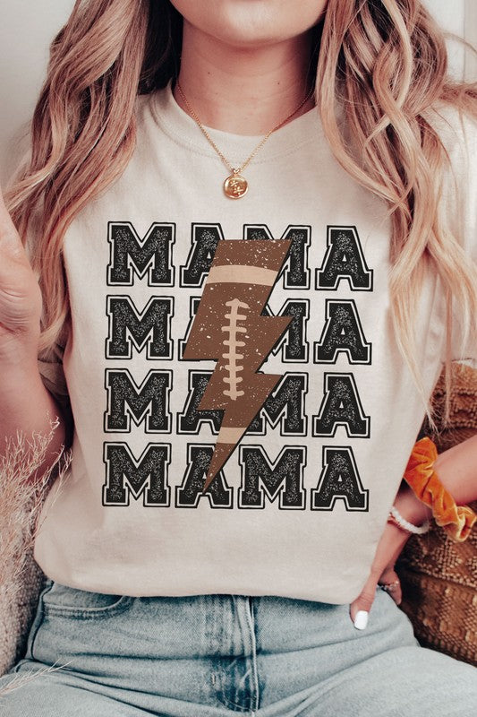 FOOTBALL LIGHTNING MAMA REPEAT GRAPHIC TEE