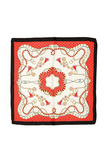 Heart and Chain Print Silky Bandana