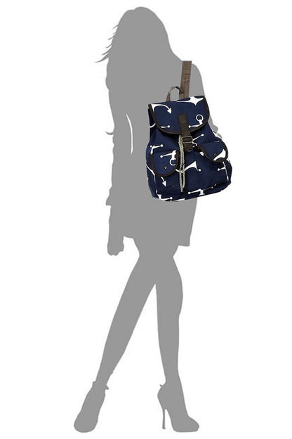 Horse Printed Canvas Backpack