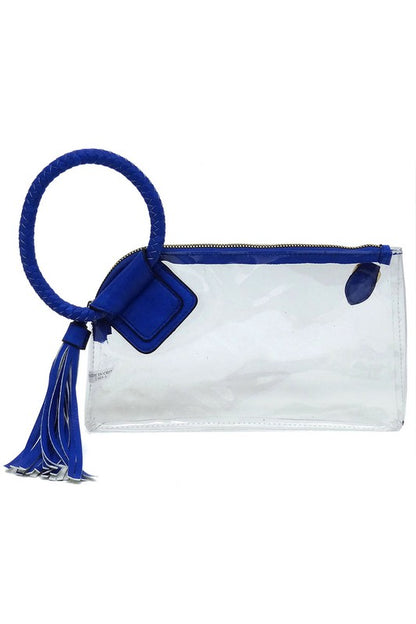 See Thru Transparent Clear Cuff Handle Clutch