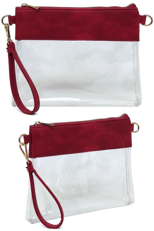 Fashion See Thru Transparent Clutch Crossbody Bag