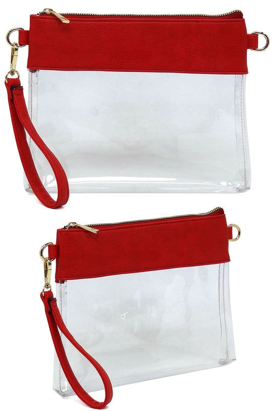 Fashion See Thru Transparent Clutch Crossbody Bag