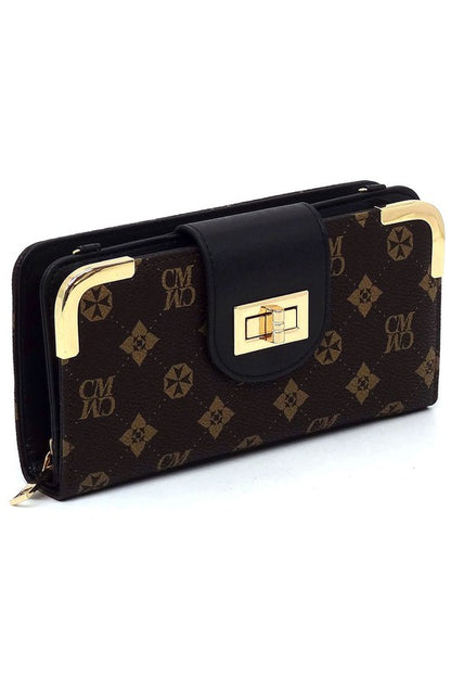 CM Monogram Turn Lock Crossbody Wallet