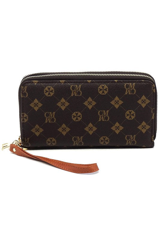 CM Monogram Zip Around Clutch Wallet Wristlet