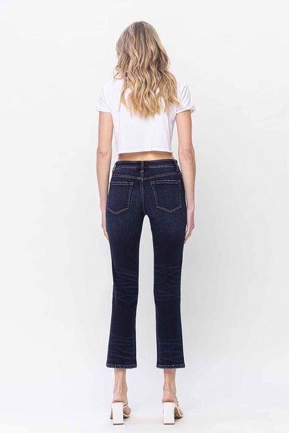 Mid Rise Slim Straight Jeans