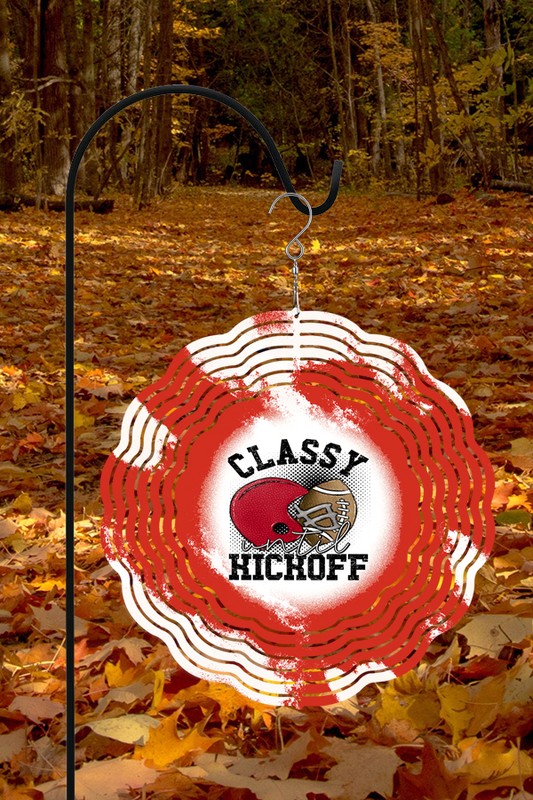 Red Classy Until Kickoff Football Wind Spinner